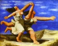 Femmes courant sur la plage 1922 cubistes